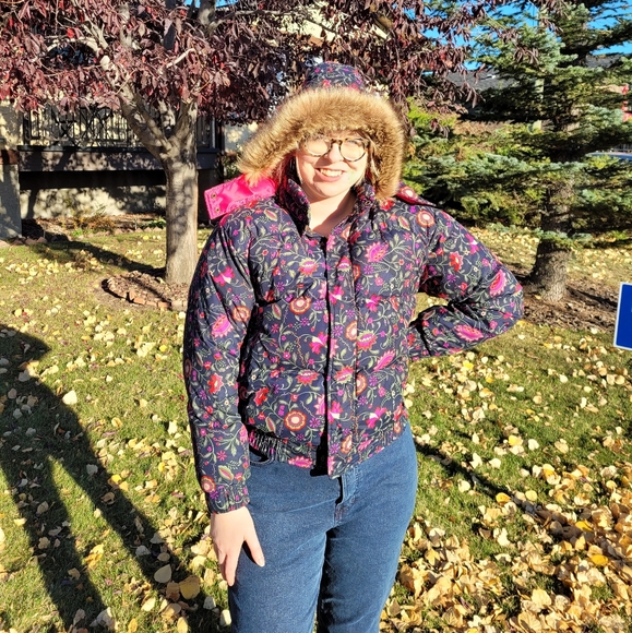 Vintage paisley print down filled puffer jacket - Picture 3 of 16